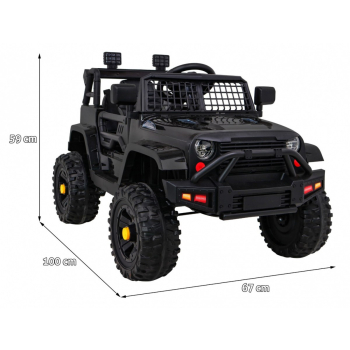 Autko Jeep Dark Night na akumulator dla dzieci Czarny + Wolny Start + EVA + Audio LED